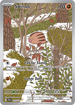 Illustration rare Pokémon card Swinub 165/159 from Journey Together expansion