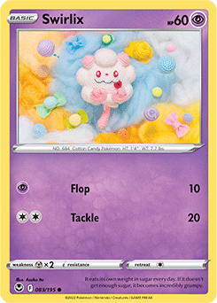 Common Pokémon card Swirlix 083/195 from Silver Tempest expansion