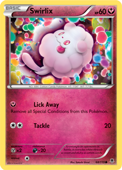 Common Pokémon card Swirlix 68/119 from Phantom Forces expansion