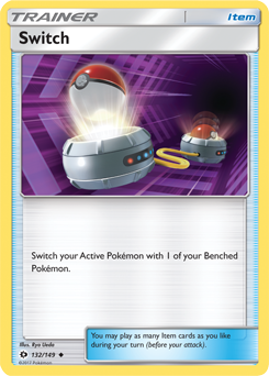 Uncommon Pokémon card Switch 132/149 from Sun & Moon expansion