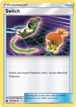 Uncommon Pokémon card Switch 147/168 from Celestial Storm expansion