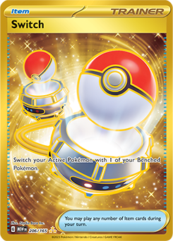 Hyper rare Pokémon card Switch 206/165 from 151 expansion