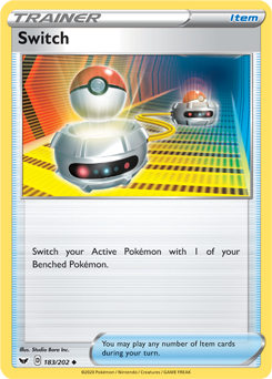 Uncommon Pokémon card Switch 183/202 from Sword & Shield expansion