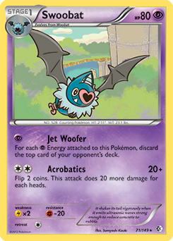 Swoobat 71/149 Pokémon card from Boundaries Crossed for sale at best price