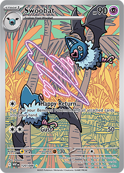 Illustration rare Pokémon card Swoobat 120/86 from White Flare expansion