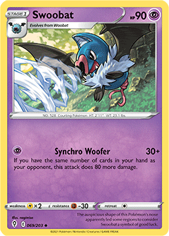 Swoobat 69/203 Pokémon card from Evolving Skies for sale at best price