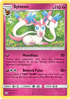 Sylveon 155/236 Pokémon card from Cosmic Eclipse for sale at best price