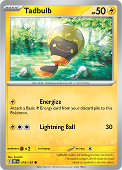 Tadbulb 74/197 Pokémon card from Obsidian Flames for sale at best price