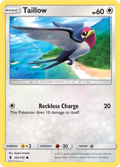 Taillow 103/145 Pokémon card from Guardians Rising for sale at best price