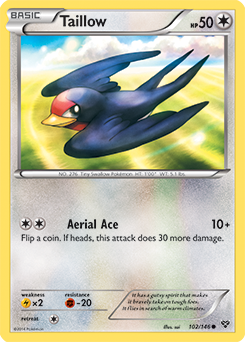Common Pokémon card Taillow 102/146 from X&Y expansion