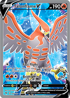 Full Art Pokémon Pokémon card Talonflame V 168/185 from Vivid Voltage expansion