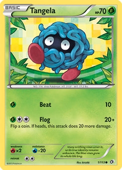 Carte Pokémon Commune Tangela 1/113 de la série Legendary Treasures
