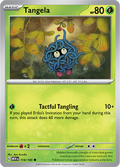 Common Pokémon card Tangela 114/165 from 151 expansion