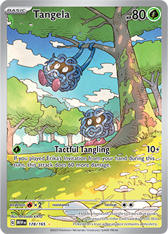 Illustration rare Pokémon card Tangela 178/165 from 151 expansion