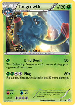 Rare Pokémon card Tangrowth 2/113 from Legendary Treasures expansion