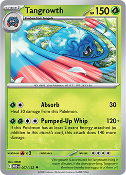 Uncommon Pokémon card Tangrowth 7/132 from Mega Evolution expansion