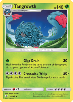 Tangrowth 8/147 Pokémon card from Burning Shadows for sale at best price