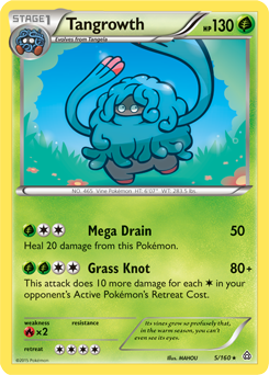 Rare Pokémon card Tangrowth 5/160 from Primal Clash expansion