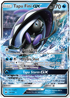 Tapu Fini GX 39/147 Pokémon card from Burning Shadows for sale at best price