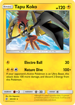 Pokemon Card TCG - Tapu Koko 51/181 (Prism Star Rare) - Team Up - NM/M