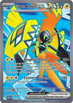 Tapu Koko ex 222/182 Pokémon card from Paradox Rift for sale at best price