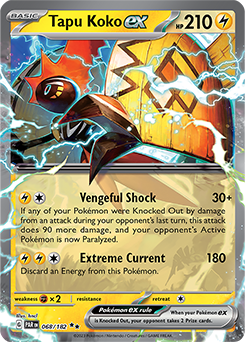 Tapu Koko ex 68/182 Pokémon card from Paradox Rift for sale at best price