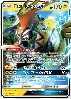 Pokemon Card TCG - Tapu Koko 51/181 (Prism Star Rare) - Team Up - NM/M