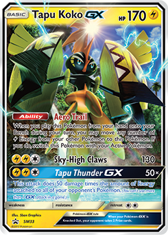 Card Tapu Koko-GX 153/145 da coleção Guardians Rising