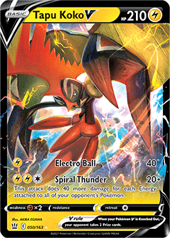 Tapu Koko V 50/163 Pokémon card from Battle Styles for sale at best price