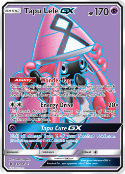 Full Art Pokémon Pokémon card Tapu Lele GX 137/145 from Guardians Rising expansion