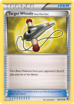 Uncommon Pokémon card Target Whistle 106/119 from Phantom Forces expansion