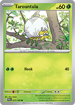 Common Pokémon card Tarountula 017/193 from Paldea Evolved expansion