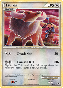 Uncommon Pokémon card Tauros 41/95 from Unleashed expansion