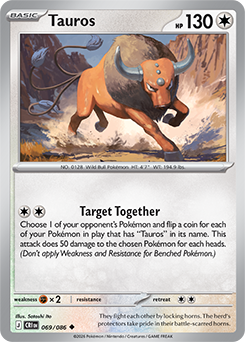 Carte Pokémon Peu commune Tauros 69/86 de la série Chaos Ascendant