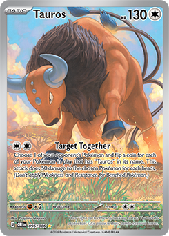 Carte Pokémon Illustration rare Tauros 96/86 de la série Chaos Ascendant