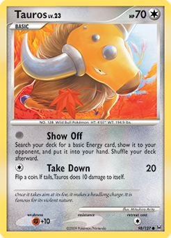 Tauros 98/127 Pokémon card from Platinuim for sale at best price