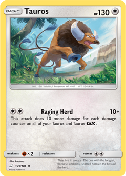 Tauros 129/181 Pokémon card from Team Up for sale at best price