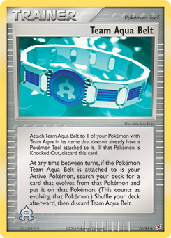 Uncommon Pokémon card Team Aqua Belt 76/95 from Ex Team Magma vs Team Aqua expansion