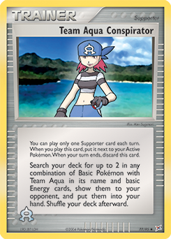 Uncommon Pokémon card Team Aqua Conspirator 77/95 from Ex Team Magma vs Team Aqua expansion