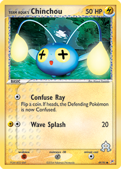 Common Pokémon card Team Aqua's Chinchou 49/95 from Ex Team Magma vs Team Aqua expansion