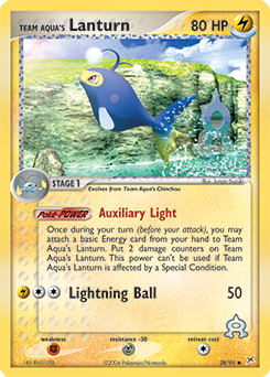 Carte Pokémon Lanturn de Team Aqua 28/95 de la série Ex Team Magma vs Team Aqua en vente au meilleur prix