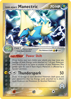 Carte Pokémon Holographique Rare Elecsprint de Team Aqua 4/95 de la série Ex Team Magma vs Team Aqua