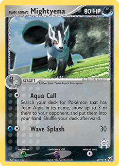 Team Aqua's Mightyena 30/95 Pokémon card from Ex Team Magma vs Team Aqua for sale at best price