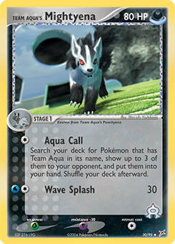 Uncommon Pokémon card Team Aqua's Mightyena 30/95 from Ex Team Magma vs Team Aqua expansion