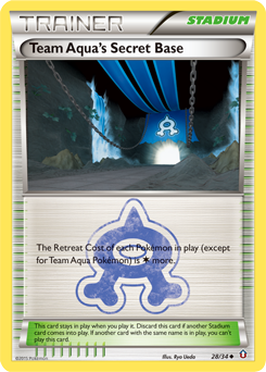 Uncommon Pokémon card Team Aqua's Secret Base 28/34 from Double Crisis expansion