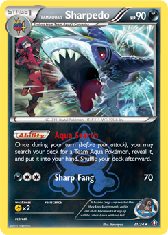 Team Aqua's Sharpedo 21/34 Pokémon card from Double Crisis for sale at best price