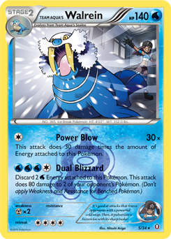 Rare holo Pokémon card Team Aqua's Walrein 5/34 from Double Crisis expansion