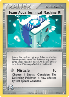 Uncommon Pokémon card Team Aqua Technical Machine 01 79/95 from Ex Team Magma vs Team Aqua expansion