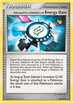 Uncommon Pokémon card Team Galactic's Invention G-101 Energy Gain 116/127 from Platinuim expansion