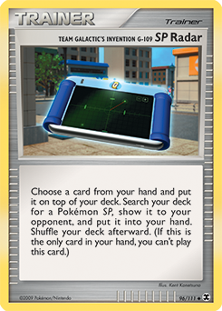 Team Galactic's Invention G-109 SP Radar 96/111 Pokémon card from Rising Rivals for sale at best price